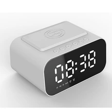 Enceinte sans fil GENERIQUE Haut-parleur bluetooth sans fil rechargeable horloge LED BT510 blanc