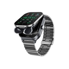 Montre connectée YONIS Montre Connectée Bluetooth 2 En 1 Avec Écouteurs Et Bracelet Acier Gris