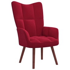 VidaXL - Fauteuil de relaxation - Velours - Rouge