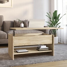 VIDAXL - Table Basse - Bois d'ingénierie - Chêne Sonoma - 80 x 50 x 40 cm