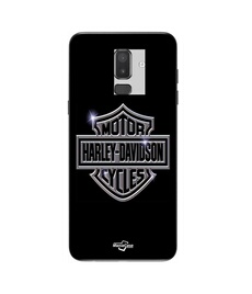 Coque Samsung Galaxy j8 2018 Harley Davidson logo motor sycles gris front noir