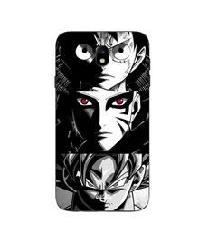 Coque Samsung Galaxy j7 2018 Sangoku Naruto Luffy one piece Dragon Ball Z fond noir et blanc, anime manga