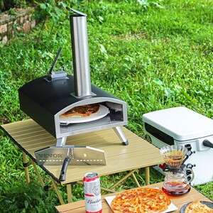 Four à Pizza Extérieur VEVOR à Granulés De Bois | 12 Pouces (305 Mm) | Acier Inoxydable | Transportable Avec Sac | Jardin, Camping