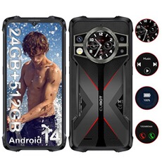 Smartphone Cubot KINGKONG 9 Téléphone Portable 6.58 24GO 512GO Smartphone Android 14 5100mAh Dual SIM 4G-Noir