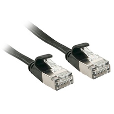 - Cordon de raccordement - RJ-45 (M) pour RJ-45 (M) - 1 m - U / FTP (Paire torsadée blindée) - CAT 6a - moulé, sans crochet, plat - noir