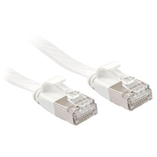 - Cordon de raccordement - RJ-45 (M) pour RJ-45 (M) - 1 m - U / FTP (Paire torsadée blindée) - CAT 6a - moulé, sans crochet, plat - blanc