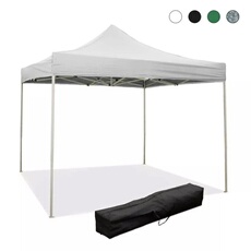 Tonnelle pliable 3x3 extérieur jardin toile PVC imperméable Versa - Blanc