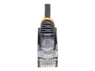 Câble réseau Ethernet RJ45 Cat6 de 1,5 m - Cordon de brassage mince Cat 6 UTP sans crochet - Fil Gigabit noir (N6PAT150CMBKS) - Cordon de