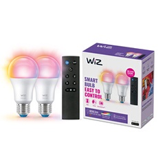 Kit de démarrage LED WiZ 2 Ampoules connectées E27 + Télécommande - vue 2