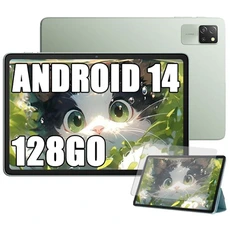 Tablette tactile Blackview Tab 60 WiFi Tablette Tactile 10.1 HD+ IPS Android 14 WiFi 6,Bluetooth 5.3,12Go+128Go/SD 1 To 5100mAh WPS Mode PC - Vert