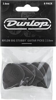 Jim Adu 445P20 Big Stubby Nylon Players Pack 2,00 Mm (Par 6) Médiators