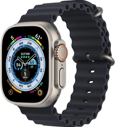 Protection d'écran pour smartphone XEPTIO Bracelet noir pour Apple Watch Series 10 (2024) 42mm silicone avec fermoir