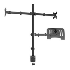 CMA20L - Support Double Ecran 13-32 pouces et Ordinateur Portable - Réglable en Hauteur, Inclinable, VESA 75/100