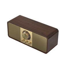 Enceinte sans fil YONIS Enceinte Bluetooth Vintage Bois HIFI FM Radio Supporte TF U-Disk AUX 3000mAh Marron
