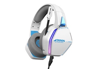 Casque Gaming Filaire Nebula LED pour PS5 PS4 Switch Xbox PC Mac - Blanc et Bleu