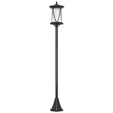 Lampadaire solaire extérieur LED H. 127 cm allumage extinction auto interrupteur marche arrêt noir