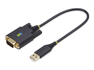 1ft (30cm) USB to Serial Adapter Cable, COM Retention, RS232 - Câble USB / série - USB (M) pour DB-9 (M) vissable - 30.5 cm - moulé, robuste