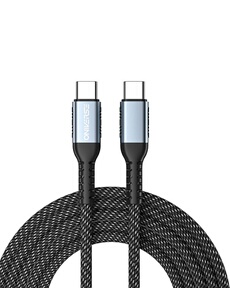 Câble de charge rapide USB-C vers USB-C 100 W 2 m Noir pour Meta Quest PC PS5 Xbox Series Mac Nintendo Switch Android et iOS