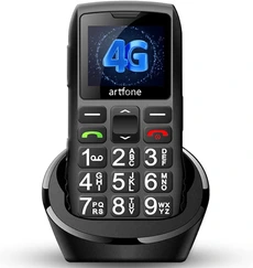Téléphone portable basique Artfone 4G Volte Téléphone Portable Débloqué pour Seniors,C1+ 4G Grandes Touches Parlantes,Bouton SOS,Batterie 1800mAh, avec Station de Charge,Téléphone