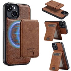 Coque et étui téléphone mobile zursana Compatible Avec IPhone 13 Cas Blindage RFID Étui Portefeuille 2 Dans 1 Détachable Cadre Photo À Fente GANGXUN Marron