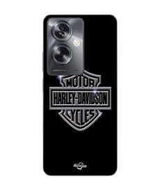 Coque Oppo A79 5G Harley Davidson logo motor sycles gris front noir