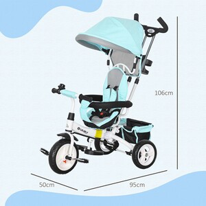 Tricycles Homcom Tricycle enfants évolutif canne, pare-soleil pliable Tricycles Homcom Tricycle enfants évolutif canne, pare-soleil pliable