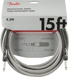PROFESSIONAL INSTRUMENT CABLE, 15', WHITE TWEED Câbles jack / instrument