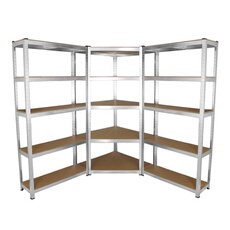 Lot de 2 Etagères de Rangement de 90cm & 1 Etagère d'Angle Galwix