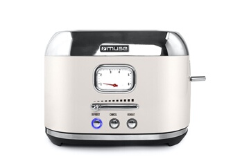 MUSE Grille pain 2 fentes Crème & Inox MS120SC - vue 4