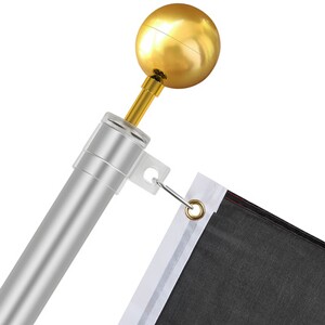 VEVOR Mât De Drapeau Télescopique 6 M – Alliage Aluminium Robuste – Kit Complet 3 Modes D’Affichage – Noir