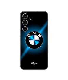 Coque Samsung Galaxy S24 FE Logo BMW noir et bleu brillant