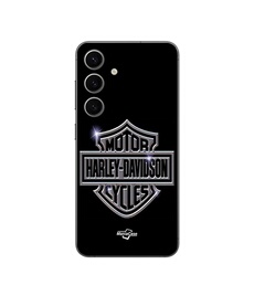 Coque Samsung Galaxy S24 FE Harley Davidson logo motor sycles gris front noir