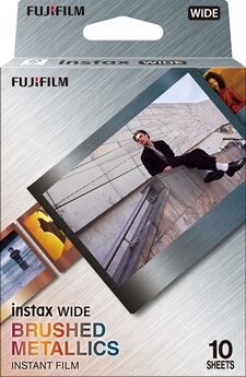 Pack 10 films Fujifilm Instax Wide brushed metallics - vue 2