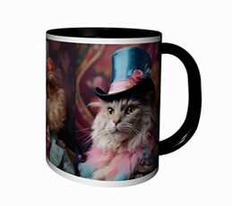 Mug GLOBLELAND Café Chat Vintage métallique