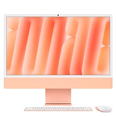iMac 24 écran rétina 4,5K 256 Go SSD 16 Go RAM Puce M4 CPU 8 cours GPU 8 cours Orange