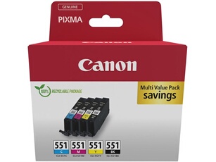 Pack De 4 Cartouches + Couleur Canon Cli 551 C Y Bk Canon - vue 8