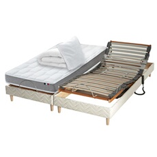 Pack relaxation mémoire de forme + couette + oreillers + sommier FABRICATION France 2x80 x 200 cm