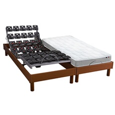 Lit Electrique Matelas Mousse Accueil Memoire De Forme + Sommier Electrique Tous Plots
