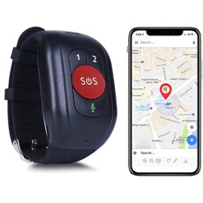 Montre connectée YONIS Montre GPS Noir 4G SOS Traceur Sénior Suivi