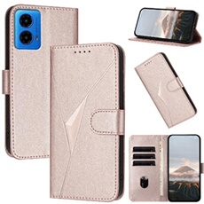 Coque pour Motorola MOTO G45 Etui De Téléphone Cuir PU Premium Avec Couvercle de Protection Flip Slots de Cartes - Rose