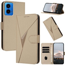 Coque pour Motorola MOTO G45 Etui De Téléphone Cuir PU Premium Avec Couvercle de Protection Flip Slots de Cartes - Or