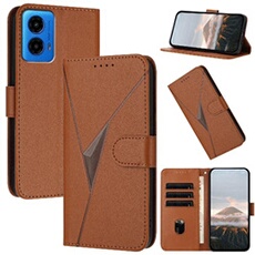 Coque pour Motorola MOTO G45 Etui De Téléphone Cuir PU Premium Avec Couvercle de Protection Flip Slots de Cartes - Brun