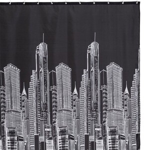 Tenda Doccia WELMECO Nero E Oro Con Ragazza – Tessuto Poliestere 182x182 Cm Con Ganci Inclusi