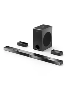 Barre de son Ultimea Barre de son Nova S80 5.1.2CH avec paire de supports d'enceintes Dolby Atmos puissance de crête de 520 W caissons de basses sans fil de 8'