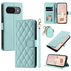 Coque pour FOXDOCK Google Pixel 9 Protection magnétique Souple en cuir PU Flip Slim Cover avec longue sangle Compatible avec Google Pixel 9-Vert