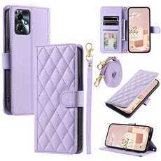 Coque pour Motorola Moto G14/G54 Protection magnétique Souple en cuir PU Flip Slim Cover avec longue sangle Compatible avec Motorola Moto
