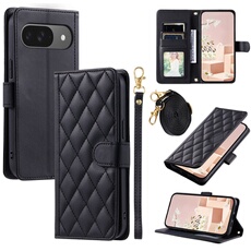 Coque pour FOXDOCK Google Pixel 9 Protection magnétique Souple en cuir PU Flip Slim Cover avec longue sangle Compatible avec Google Pixel 9-Noir