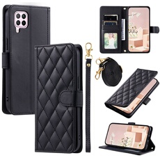 Coque pour FOXDOCK Huawei P40 Lite Protection magnétique Souple en cuir PU Flip Slim Cover avec longue sangle Compatible avec Huawei P40 Lite-Noir