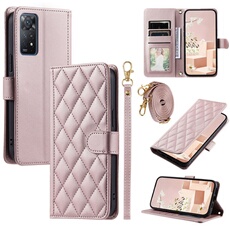 Coque pour Xiaomi Redmi Note 11 Pro Protection magnétique Souple en cuir PU Flip Slim Cover avec longue sangle Compatible avec Xiaomi Redmi Note 11