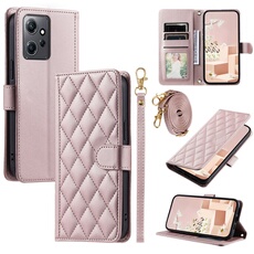 Coque pour Xiaomi Redmi Note 12 4G Protection magnétique Souple en cuir PU Flip Slim Cover avec longue sangle Compatible avec Xiaomi Redmi Note 12